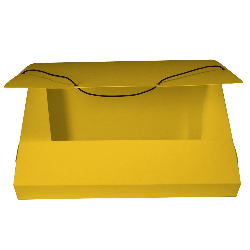 HIT OFFICE box na spisy s gumičkou prešpán žlutý
