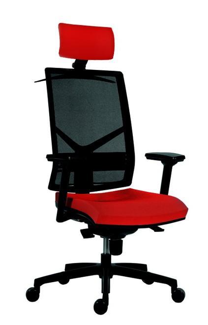 Kancelářská židle Omnia s opěrkou hlavy červená