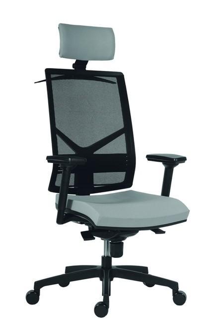 Kancelářská židle Omnia s opěrkou hlavy šedá