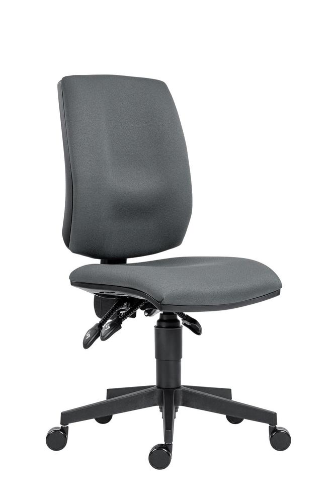 Kancelářská židle Flute - šedá bez područek a podhlavníku