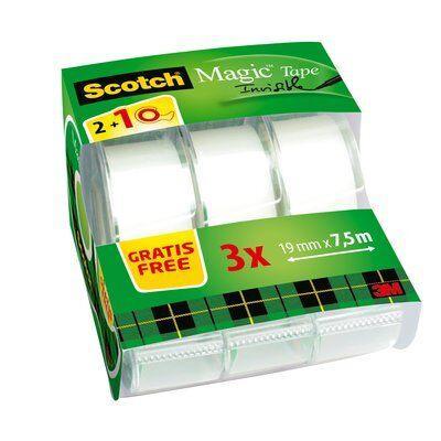 Scotch lepicí páska bankovní 19 mm x 7,5 m s odvíječem MAGIC/2ks +1ks zdarma