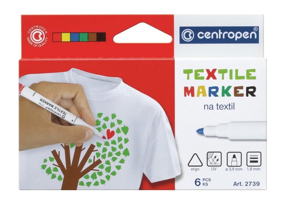 Centropen značkovač 2739 Textil sada 6 barev