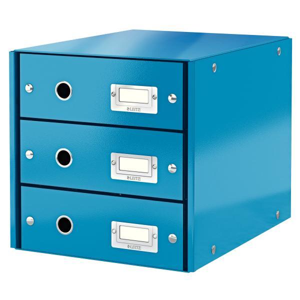 Leitz box zásuvkový CLICK & STORE 3 zásuvky modrý