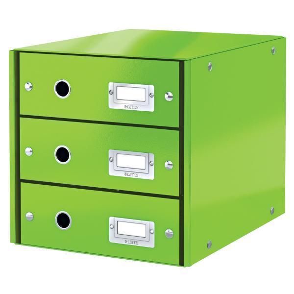 Leitz box zásuvkový CLICK & STORE 3 zásuvky zelený