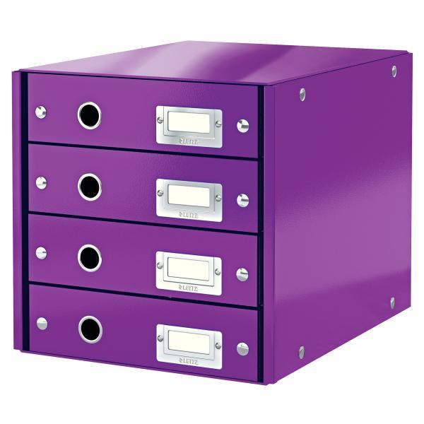 Leitz box zásuvkový CLICK & STORE 4 zásuvky purpurový
