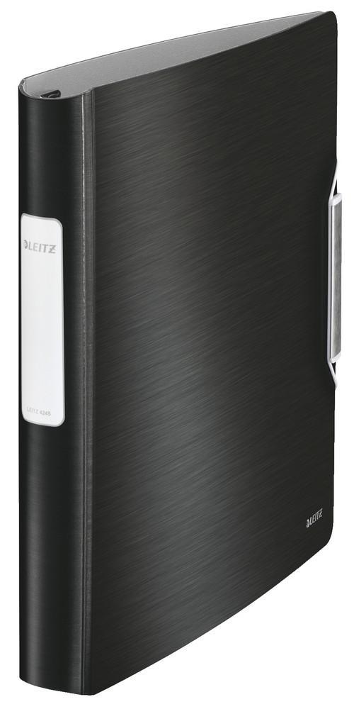 Leitz mobilní kroužkový pořadač 4xD kroužky ACTIVE Style 5,2 cm saténově černý