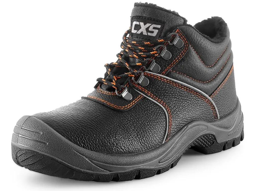 CXS obuv kotníková STONE APATIT WINTER O2, zimní, kožená, černá vel. 48