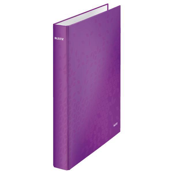 Leitz pořadač 4-kroužkový lamino WOW A4 Maxi 4 cm purpurový