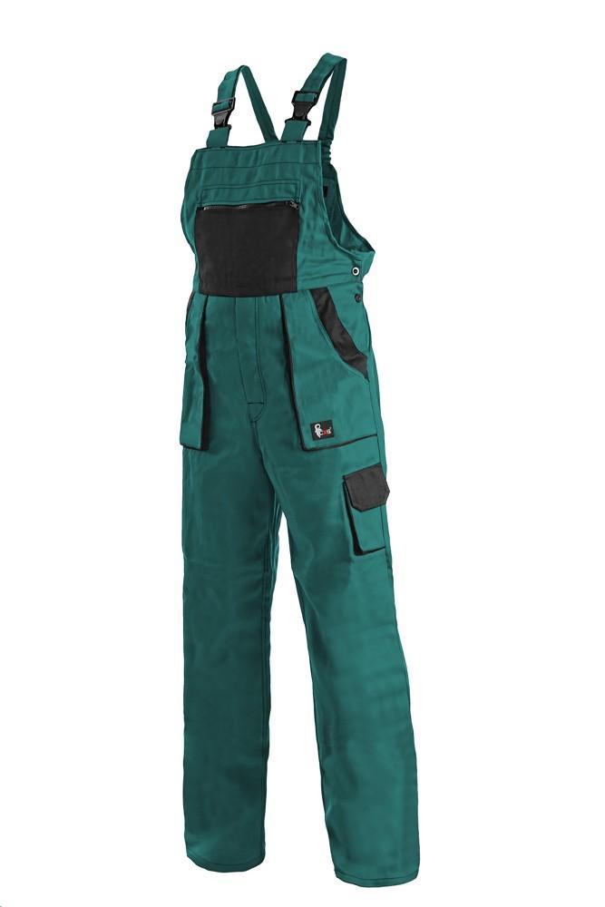 CXS kalhoty LUXY SABINA, dámské, s laclem, zeleno-černé vel. 40