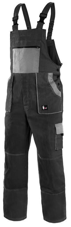 CXS kalhoty LUXY ROBIN, pánské, s laclem, černo-šedé vel. 48
