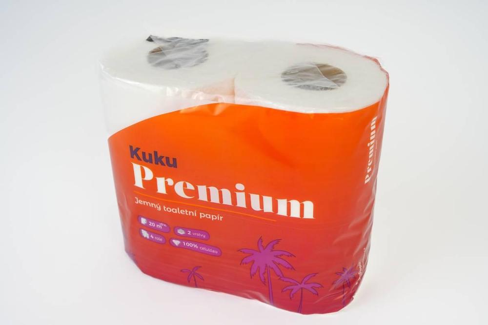 Papír toaletní Kuku Premium 2-vrstvý, 100% celulóza, 4x20m