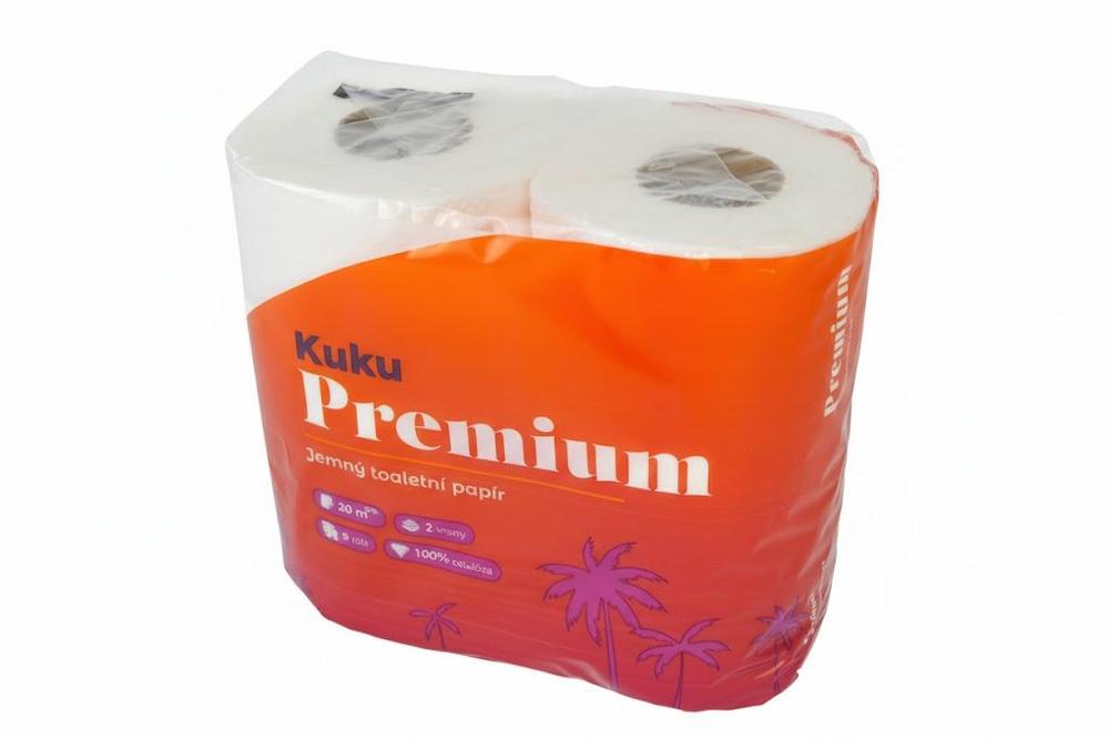 Papír toaletní Kuku Premium 2-vrstvý, 100% celulóza, 4x20 m