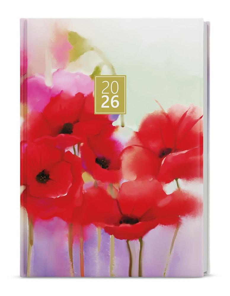 Baloušek Tisk diář týdenní Oskar Lamino A5 Máky