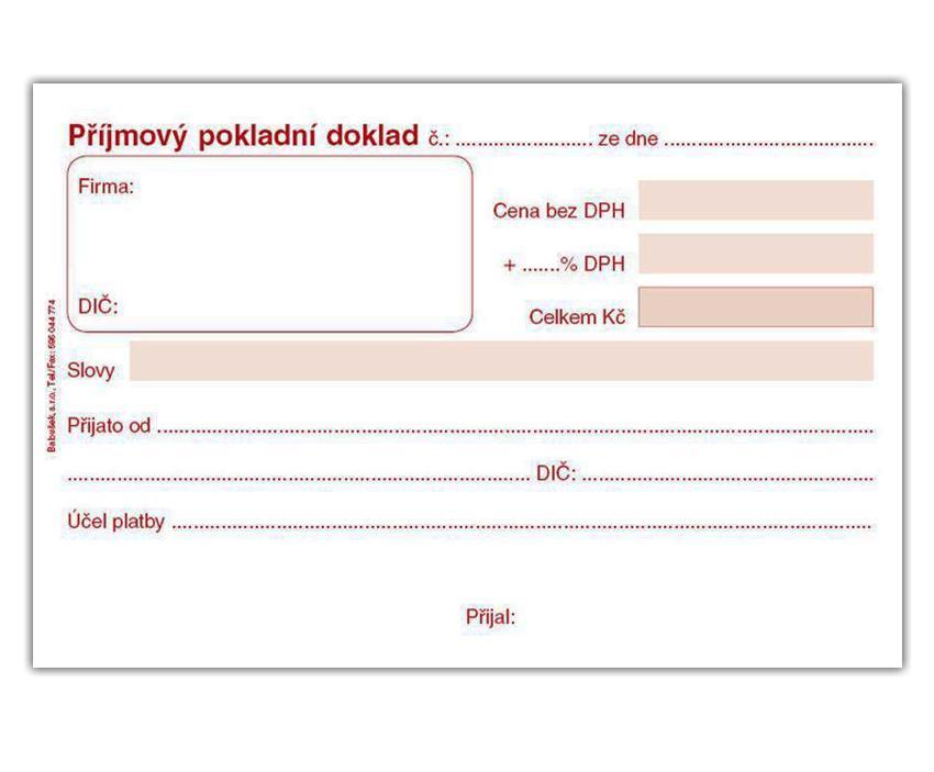 Baloušek Tisk příjmový pokladní doklad A6 eko