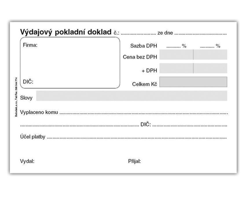 Baloušek Tisk výdajový pokladní doklad A6 eko