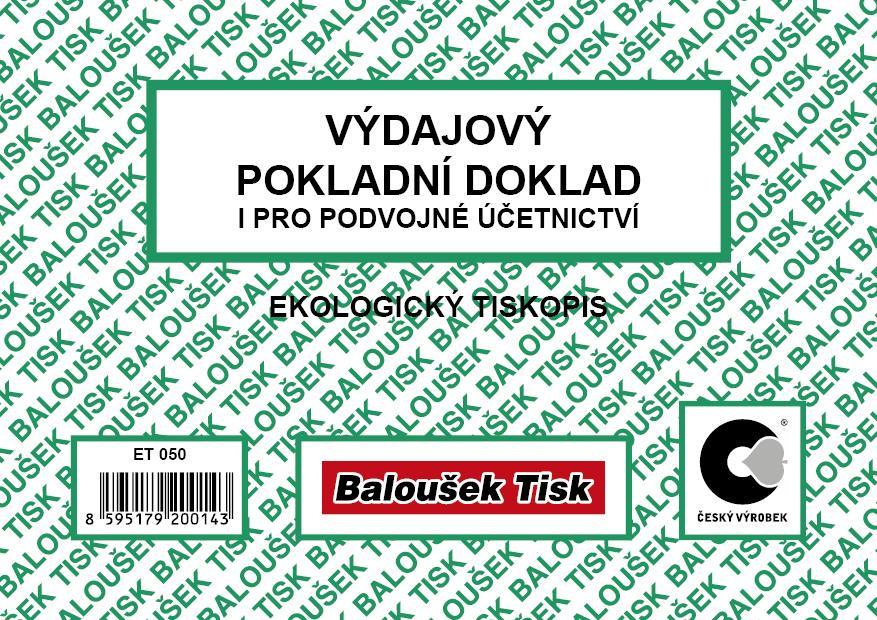 Baloušek Tisk výdajový pokladní doklad i pro podvojné účetnictví A6 eko