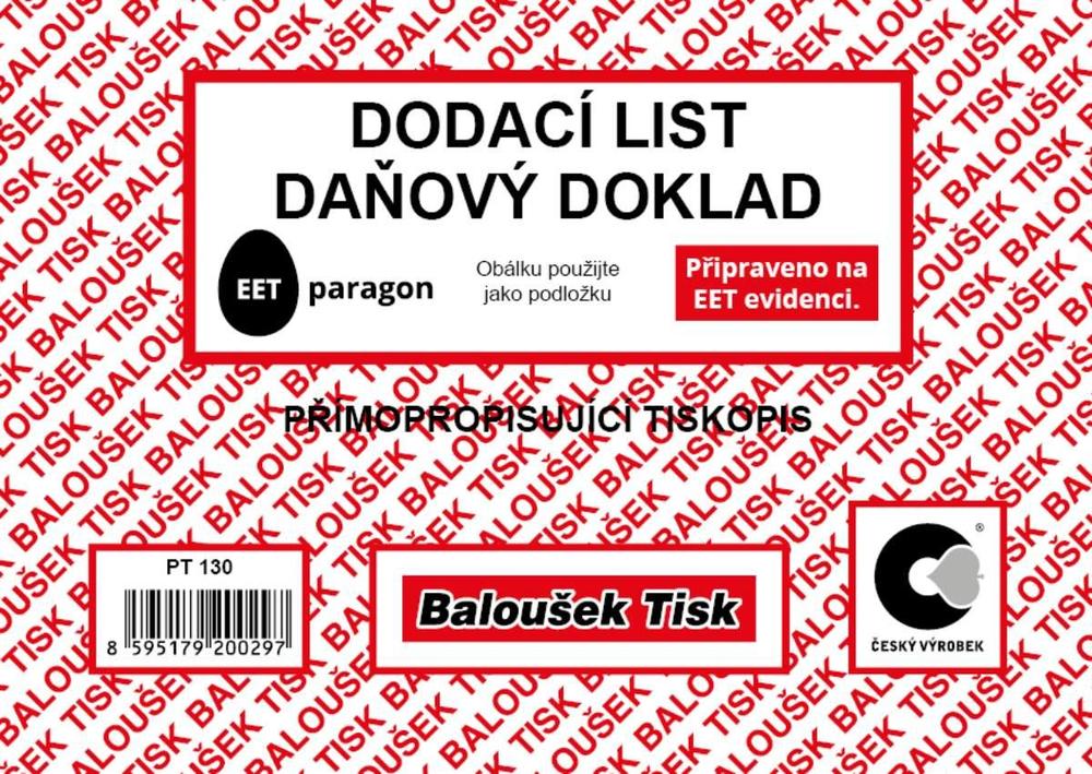 Baloušek Tisk dodací list - daňový doklad A6 přímopropis.