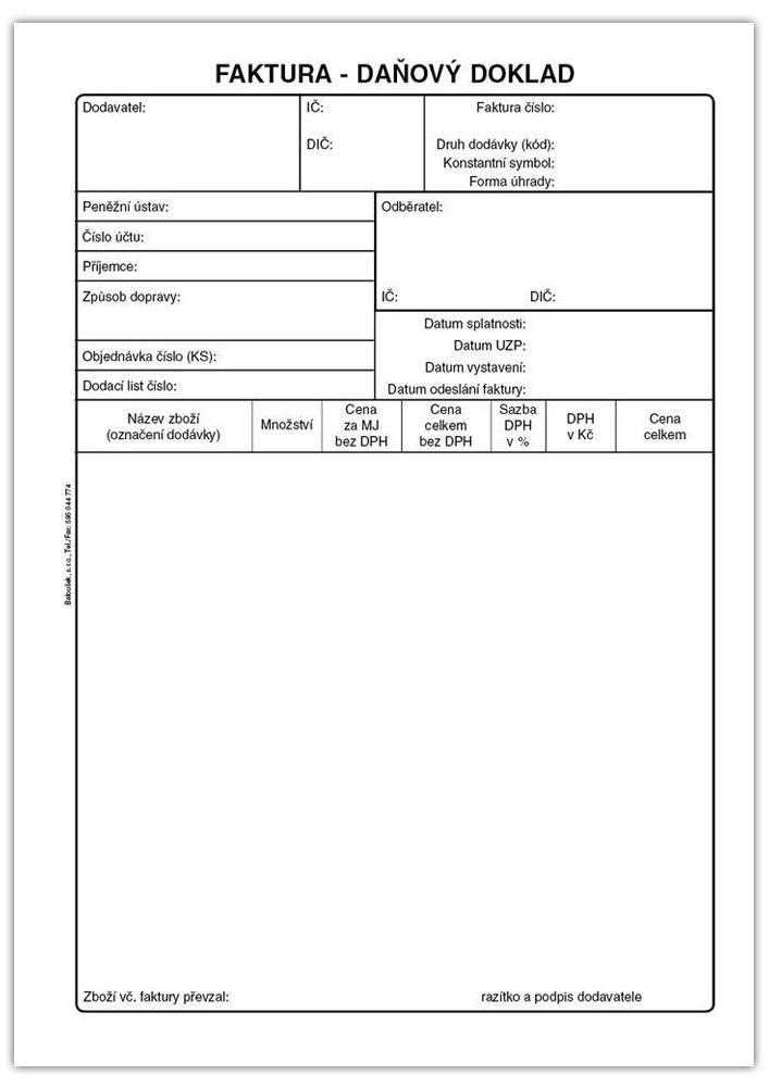 Baloušek Tisk faktura - daňový doklad A5 přímopropis.