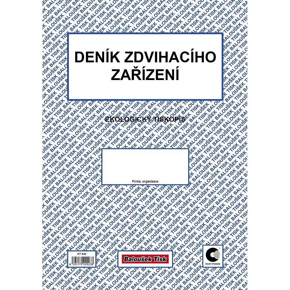 Baloušek Tisk deník zdvihacího zařízení A4 eko