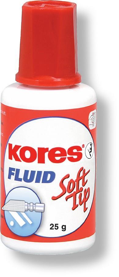 Kores opravný lak Fluid Soft Tip 25 g s houbičkou