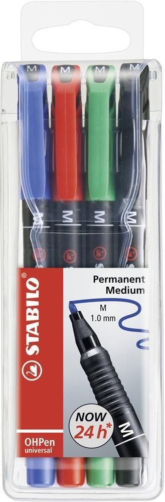 Popisovač Stabilo 843 M OHPen permanent sada 4 barev