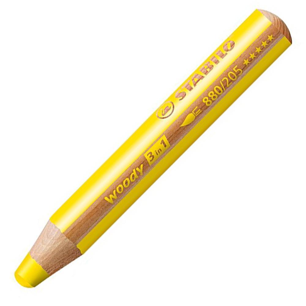 Pastelky STABILO woody 3 in 1 žlutá