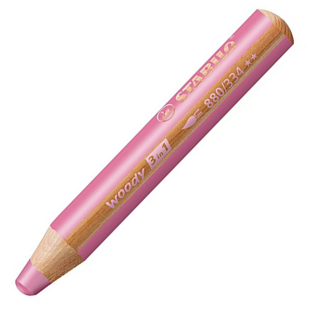 Pastelky STABILO woody 3 in 1 růžová