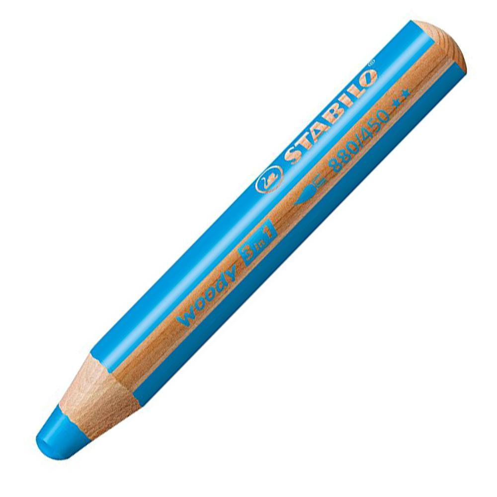Pastelky STABILO woody 3 in 1 azurově modrá