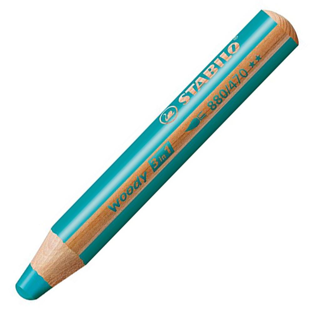 Pastelky STABILO woody 3 in 1 tyrkysová
