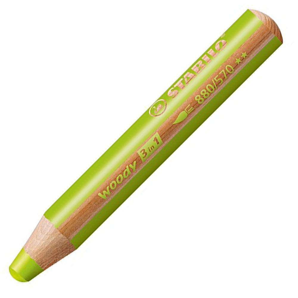Pastelky STABILO woody 3 in 1 světle zelená