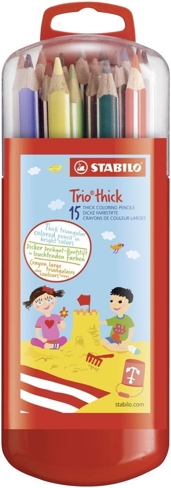 STABILO pastelky Trio silné sada 15 ks v plast. boxu