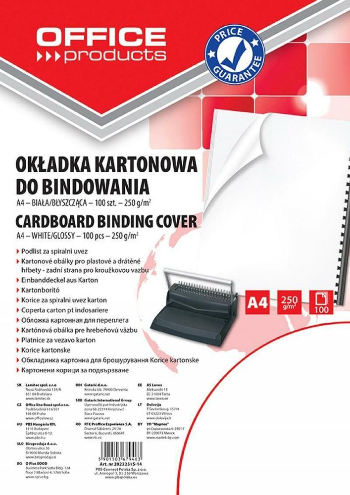 Office Products zadní strana - imitace kůže /100 ks bílá A4/250 g