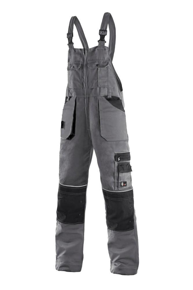 CXS kalhoty ORION KRYŠTOF, pánské, s laclem, zimní,šedo-černé vel. 52-54