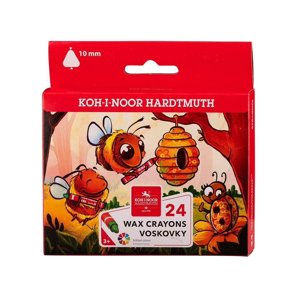 Koh-i-noor pastelky voskové KIN Jumbo 10 mm 8274/24 TR10 trojhranné