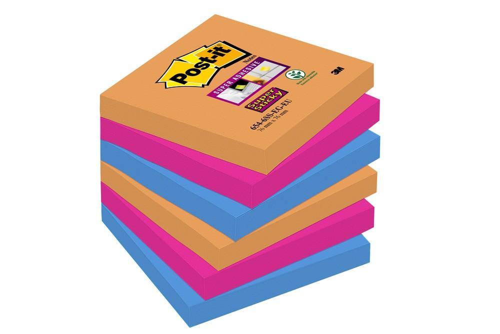 Post-it blok samolepicí BANGKOK 76 x 76 mm/6 ks, silně lepicí