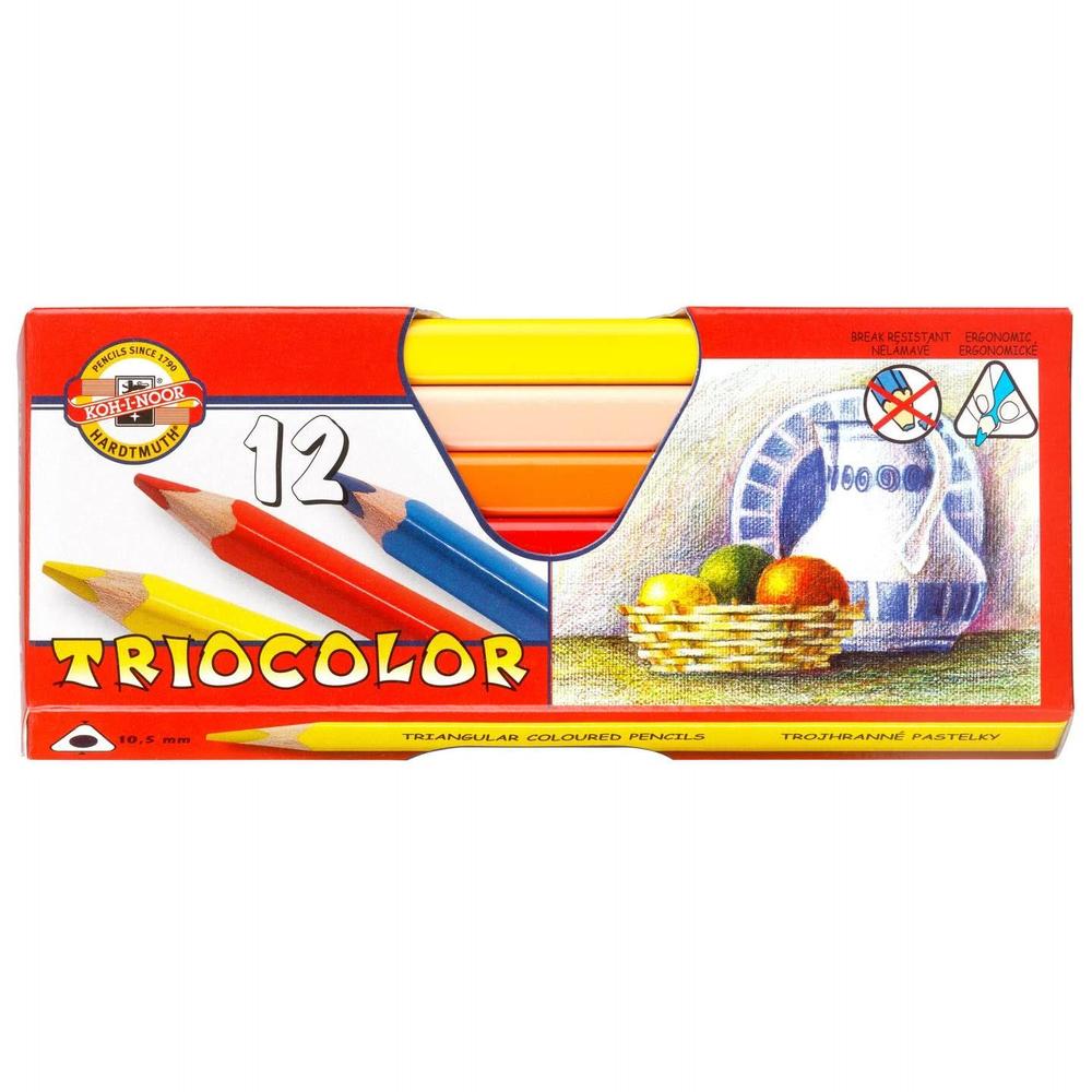Koh-i-noor pastelky KIN trojhranné Jumbo 3152/12 Triocolor silné