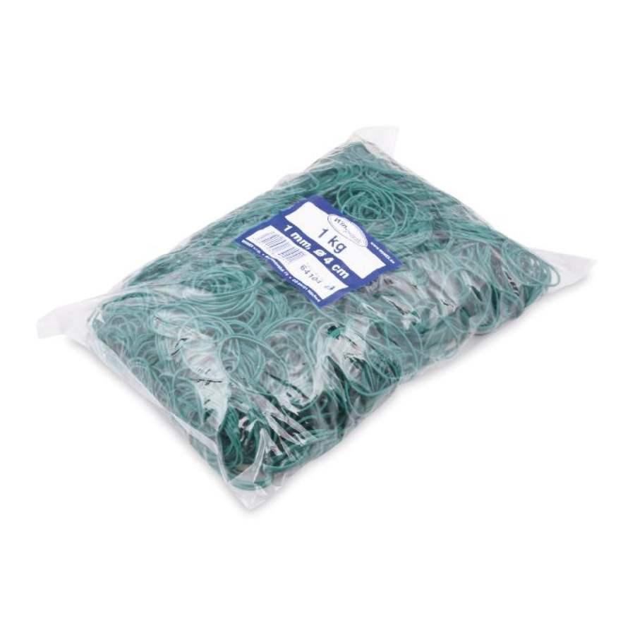 Gumičky slabé zelené pr. 40 mm , síla 1 mm / 1 kg