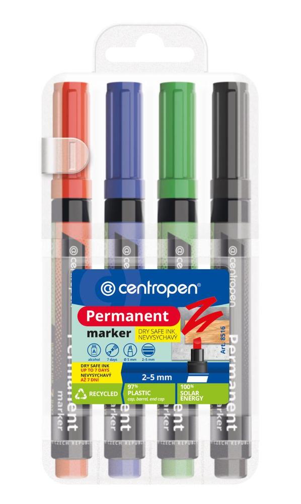 Centropen značkovač 8516 nevysychavý Permanent sada 4 barev