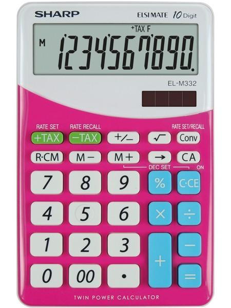 Sharp kalkulačka EL332B PK stolní / 10 míst růžová