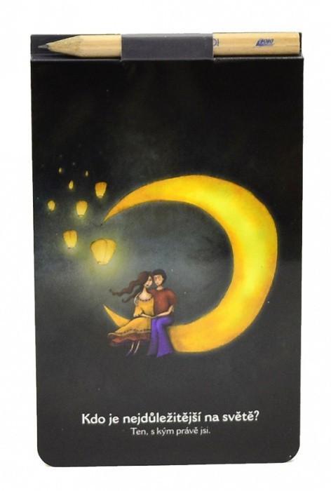 Bobo blok poznámkový s tužkou a magnetem lepený 150x90mm Duhová kočka - Kdo je nejdůležitější na světě?