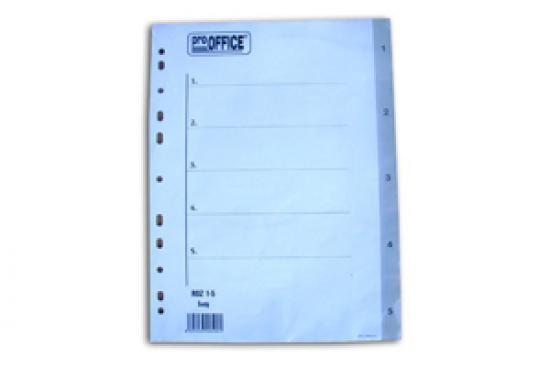 KARTON P+P rozdružovač plastový A4 číselný 1-5