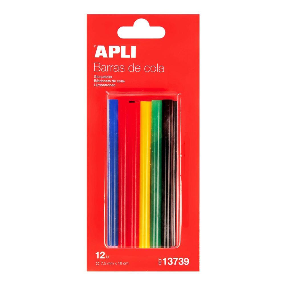 Tyčinky do tavné pistole APLI malé barevné -100 mm x pr. 7,5 mm/12 ks