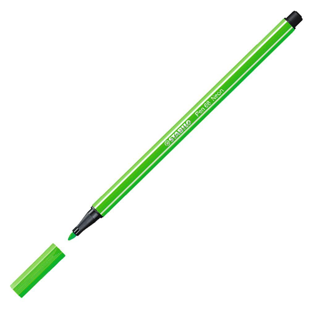 Prémiový vláknový fix STABILO Pen 68 fluorescenční zelená