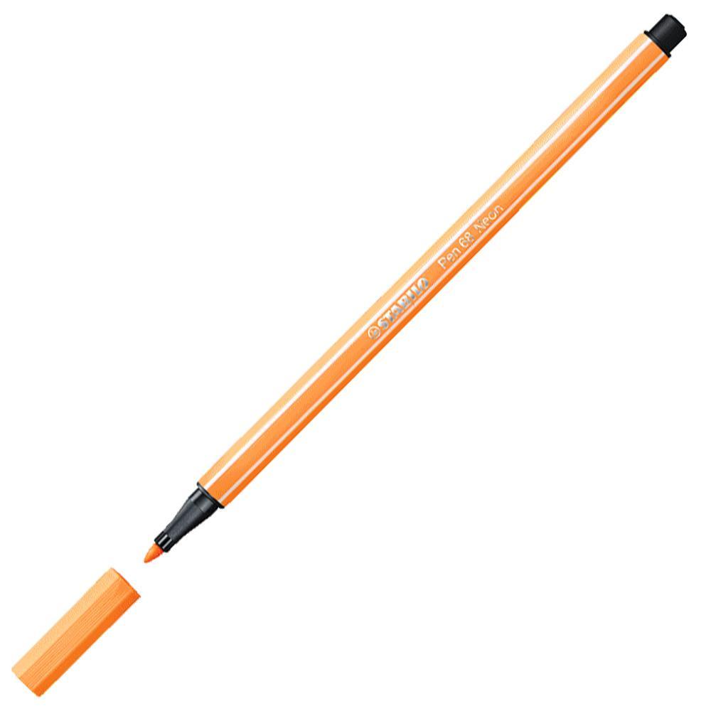 Prémiový vláknový fix STABILO Pen 68 fluorescenční oranžová