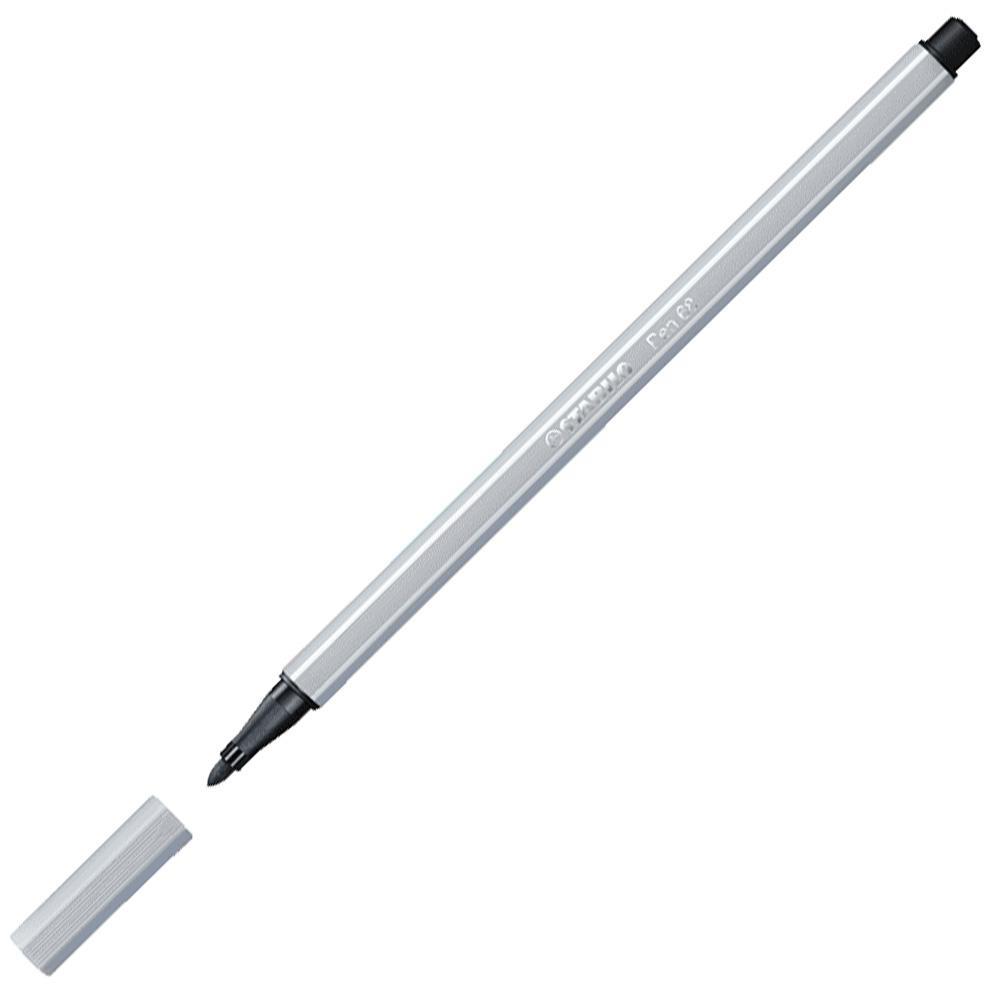 Prémiový vláknový fix STABILO Pen 68 světle šedá