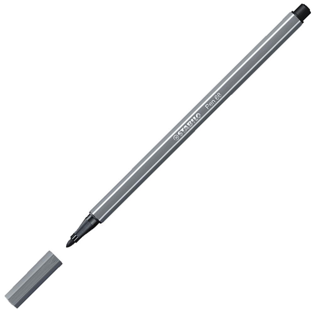 Prémiový vláknový fix STABILO Pen 68 tmavě šedá