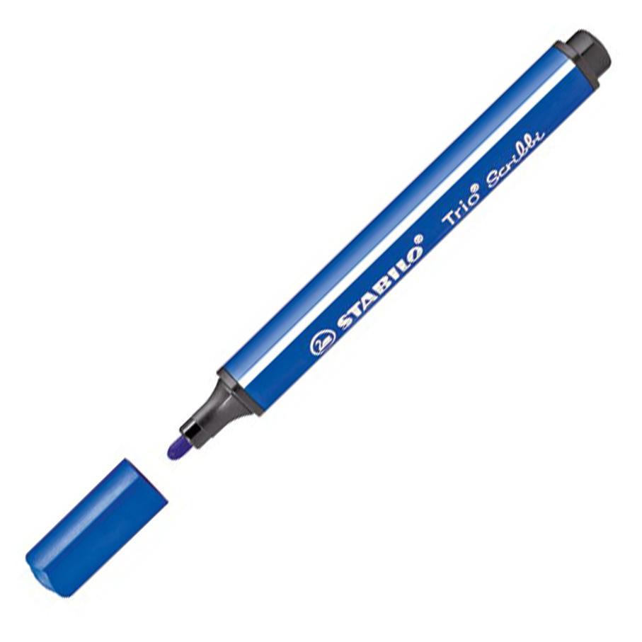 Vláknový fix s odpruženým hrotem STABILO Trio Scribbi ultramarín