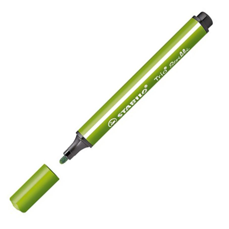 Vláknový fix s odpruženým hrotem STABILO Trio Scribbi světle zelená