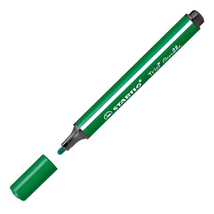 Vláknový fix s odpruženým hrotem STABILO Trio Scribbi zelená