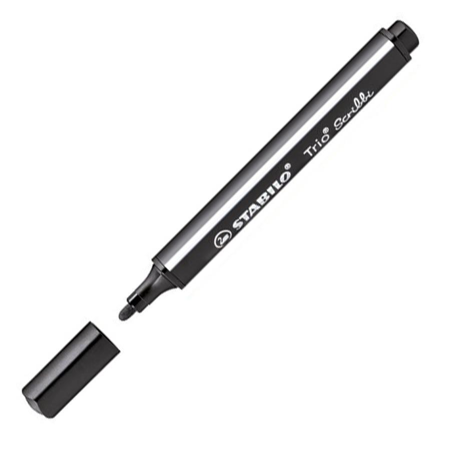Vláknový fix s odpruženým hrotem STABILO Trio Scribbi černá